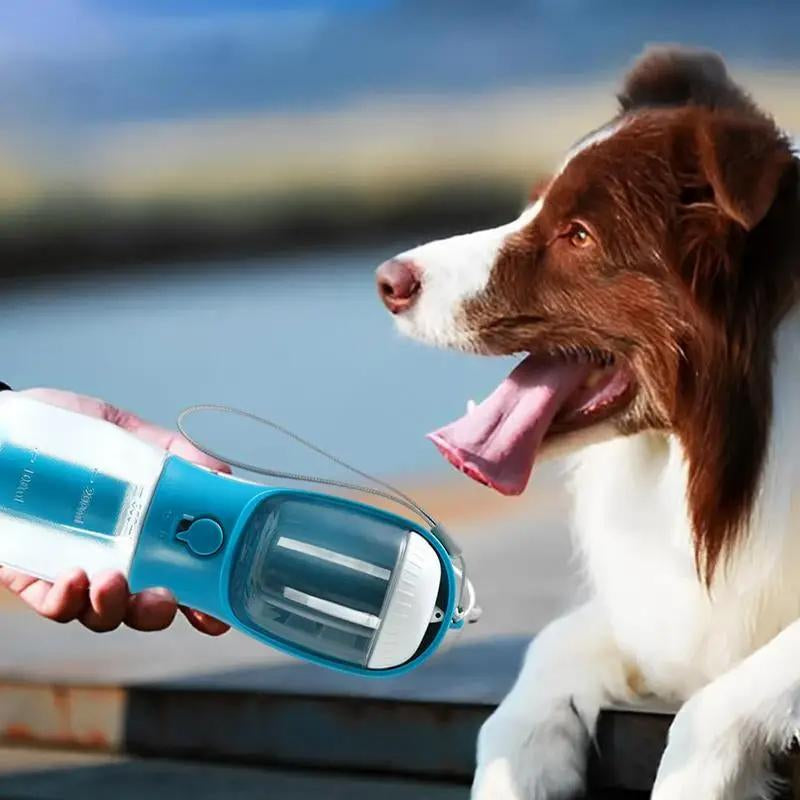Portable 3-In-1 Dog Water Bottle, Food Cup & Poop Bag Holder – Pet Travel Must-Have!