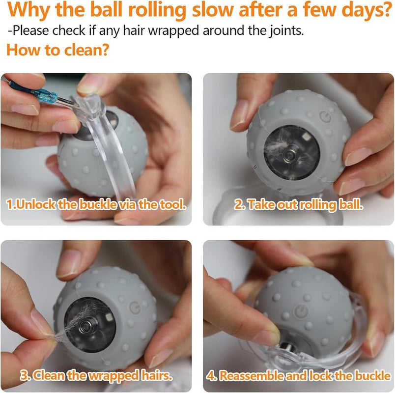 SPOVEN Cat&Dog Toy - Interactive USB Rechargeable Ball Toy on Rug , Anti-Depression Fun Gift for Cats & Dogs