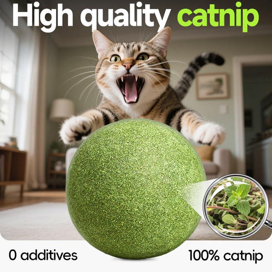 Extra-Large Size Natural Cat Mint Ball, 10 Cm in Diameter, Solid, Edible, Natural Cat Mint Toy, a Fun Toy for Cats
