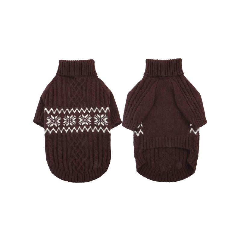 Kuoser Dog Sweater, Dog Sweaters for Medium Dogs, Doggie Sweater Boy Girl Christmas Clothes, Winter Coat Apparel Cable Knitwear, Pet Sweatshirt Outfit for Frech Bulldog, Boston Terrier