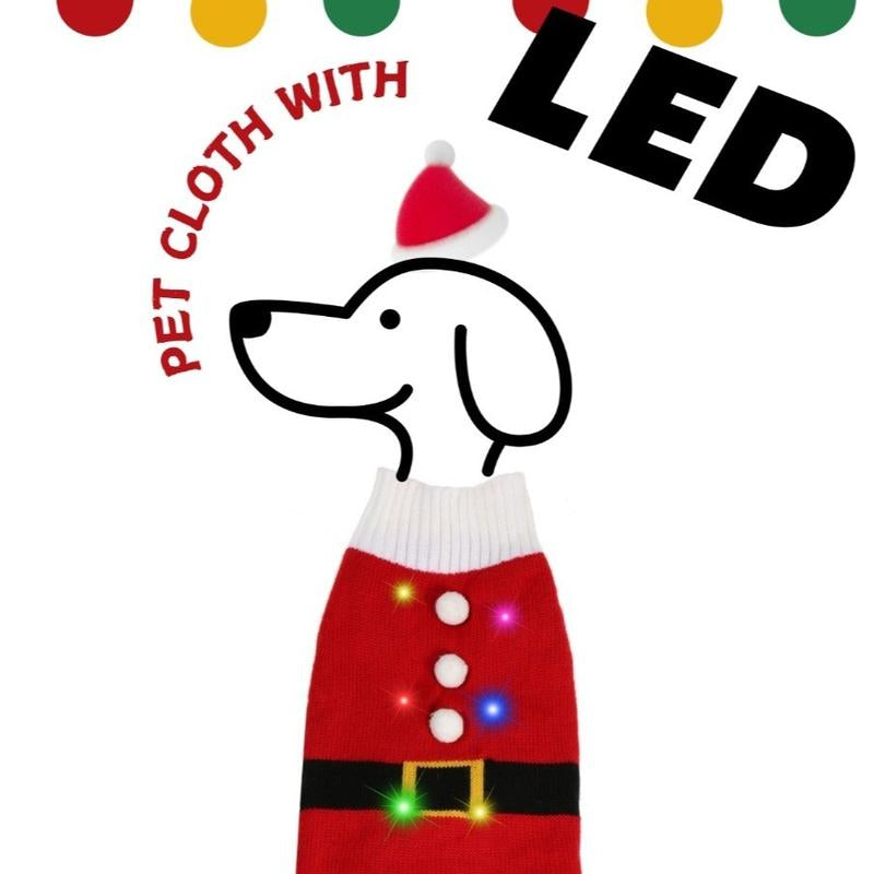 Christmas Pet Clothing Pajamas with LED Lighting