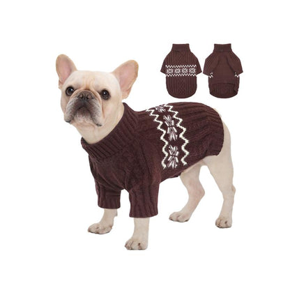 Kuoser Dog Sweater, Dog Sweaters for Medium Dogs, Doggie Sweater Boy Girl Christmas Clothes, Winter Coat Apparel Cable Knitwear, Pet Sweatshirt Outfit for Frech Bulldog, Boston Terrier