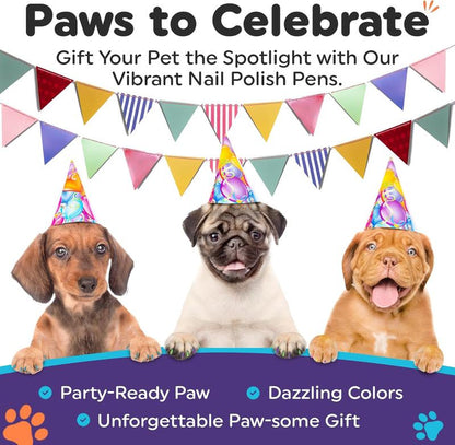 Dog Nail Polish Pens Quick Dry - Pet Nail Polish for Dogs or Cats, Easy Application, Fast Dry - Great Girl Dog Accessories, Puppy Nail Pawlish Set