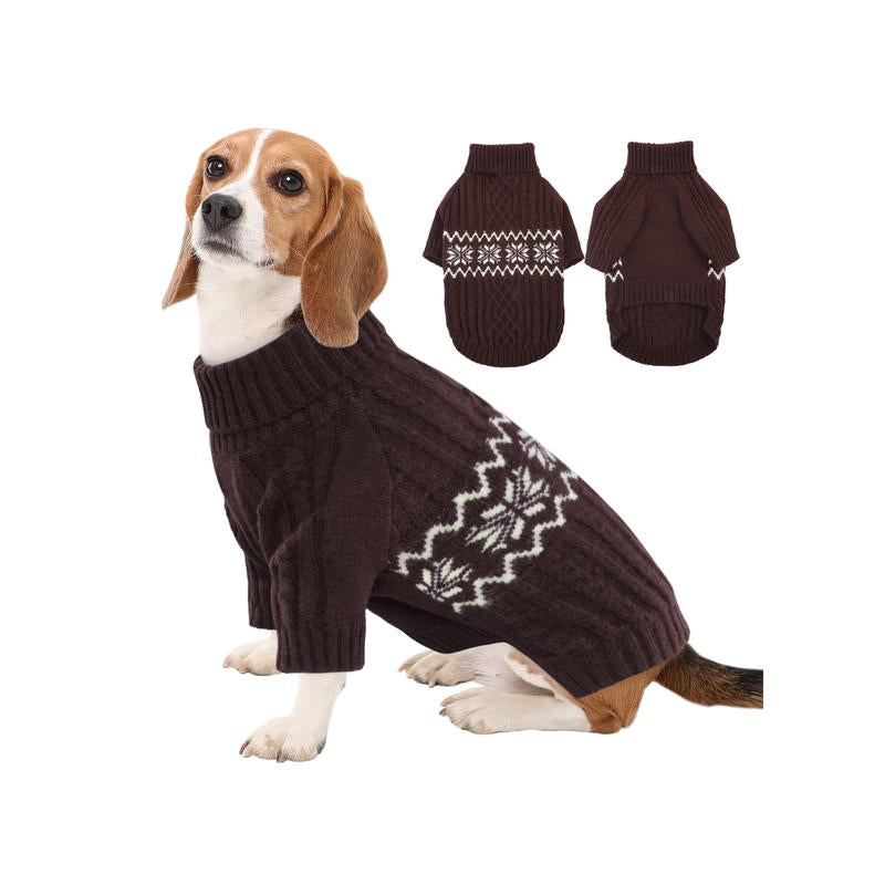 Kuoser Dog Sweater, Dog Sweaters for Medium Dogs, Doggie Sweater Boy Girl Christmas Clothes, Winter Coat Apparel Cable Knitwear, Pet Sweatshirt Outfit for Frech Bulldog, Boston Terrier