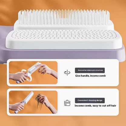 Rotating Retractable Comb，Innovative Design,One Click Cleaning，Suitable for People /Pets/ Blankets Hair Care Product Brush Curly Scalp Spa Treatment