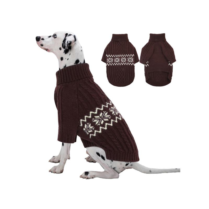 Kuoser Dog Sweater, Dog Sweaters for Medium Dogs, Doggie Sweater Boy Girl Christmas Clothes, Winter Coat Apparel Cable Knitwear, Pet Sweatshirt Outfit for Frech Bulldog, Boston Terrier