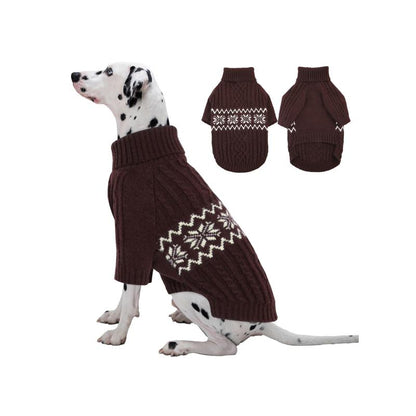 Kuoser Dog Sweater, Dog Sweaters for Medium Dogs, Doggie Sweater Boy Girl Christmas Clothes, Winter Coat Apparel Cable Knitwear, Pet Sweatshirt Outfit for Frech Bulldog, Boston Terrier