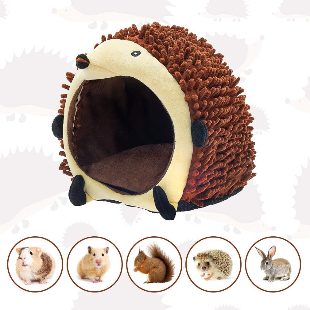 PAWCHIE Guinea Pig Bed - Small Animal House, Cotton Warm Cave Bed Nest Anti-Slip Comfortable Cage with Waterproof Cushion for Chinchilla Hedgehog Hamster