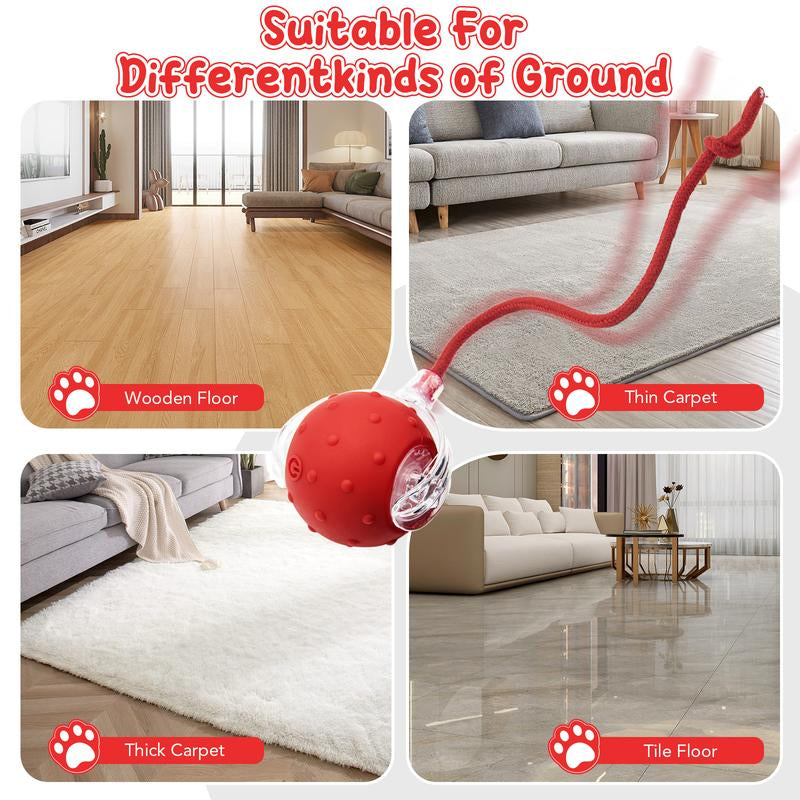 SPOVEN Cat&Dog Toy - Interactive USB Rechargeable Ball Toy on Rug , Anti-Depression Fun Gift for Cats & Dogs