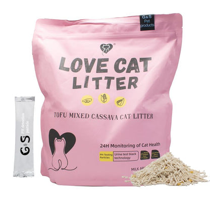 Ph-Sensing Cat Litter 7L Mixtofu+Cassava Formula - Real-Time Health Monitoring, Ultra Clumping, Odor Control, Suitable for Cats