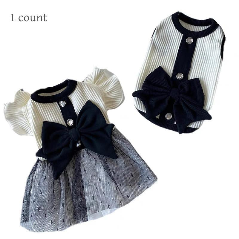 Bowknot Decor Pet Dress/ Pet Vest, 1 Count Cute Pet Clothing for Small Medium Large Dogs & Cats, Fashionable Pet Clothing for Spring & Summer