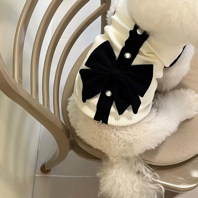 Bowknot Decor Pet Dress/ Pet Vest, 1 Count Cute Pet Clothing for Small Medium Large Dogs & Cats, Fashionable Pet Clothing for Spring & Summer
