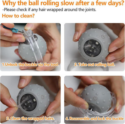 SPOVEN Cat&Dog Toy - Interactive USB Rechargeable Ball Toy on Rug , Anti-Depression Fun Gift for Cats & Dogs