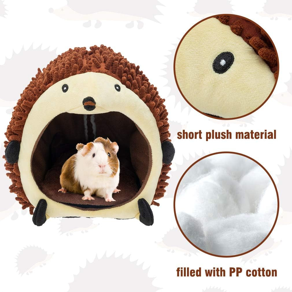 PAWCHIE Guinea Pig Bed - Small Animal House, Cotton Warm Cave Bed Nest Anti-Slip Comfortable Cage with Waterproof Cushion for Chinchilla Hedgehog Hamster