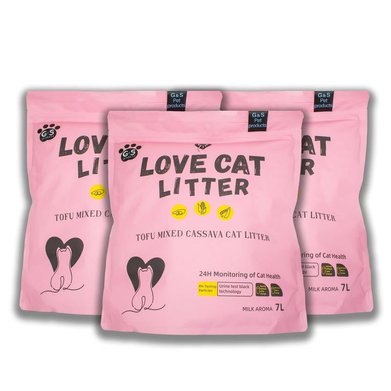 Ph-Sensing Cat Litter 7L Mixtofu+Cassava Formula - Real-Time Health Monitoring, Ultra Clumping, Odor Control, Suitable for Cats