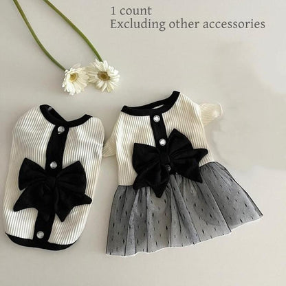 Bowknot Decor Pet Dress/ Pet Vest, 1 Count Cute Pet Clothing for Small Medium Large Dogs & Cats, Fashionable Pet Clothing for Spring & Summer