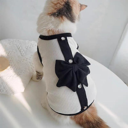 Bowknot Decor Pet Dress/ Pet Vest, 1 Count Cute Pet Clothing for Small Medium Large Dogs & Cats, Fashionable Pet Clothing for Spring & Summer
