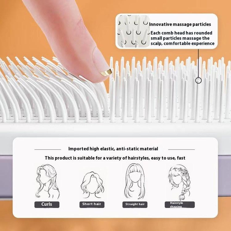 Rotating Retractable Comb，Innovative Design,One Click Cleaning，Suitable for People /Pets/ Blankets Hair Care Product Brush Curly Scalp Spa Treatment