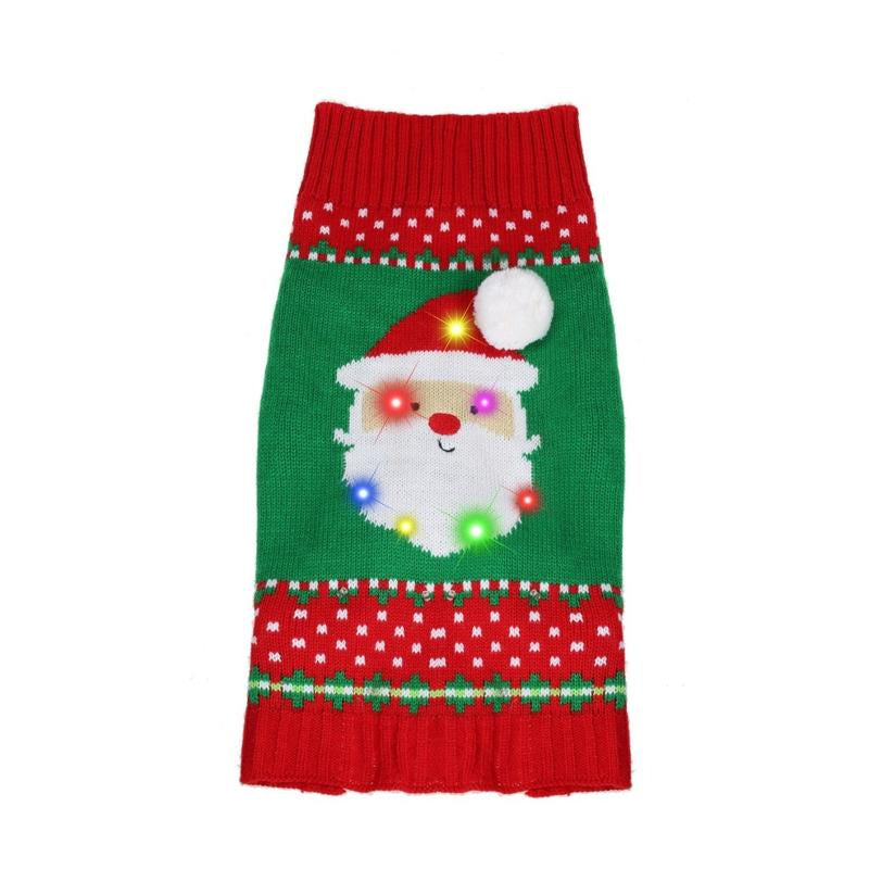 Christmas Pet Clothing Pajamas with LED Lighting