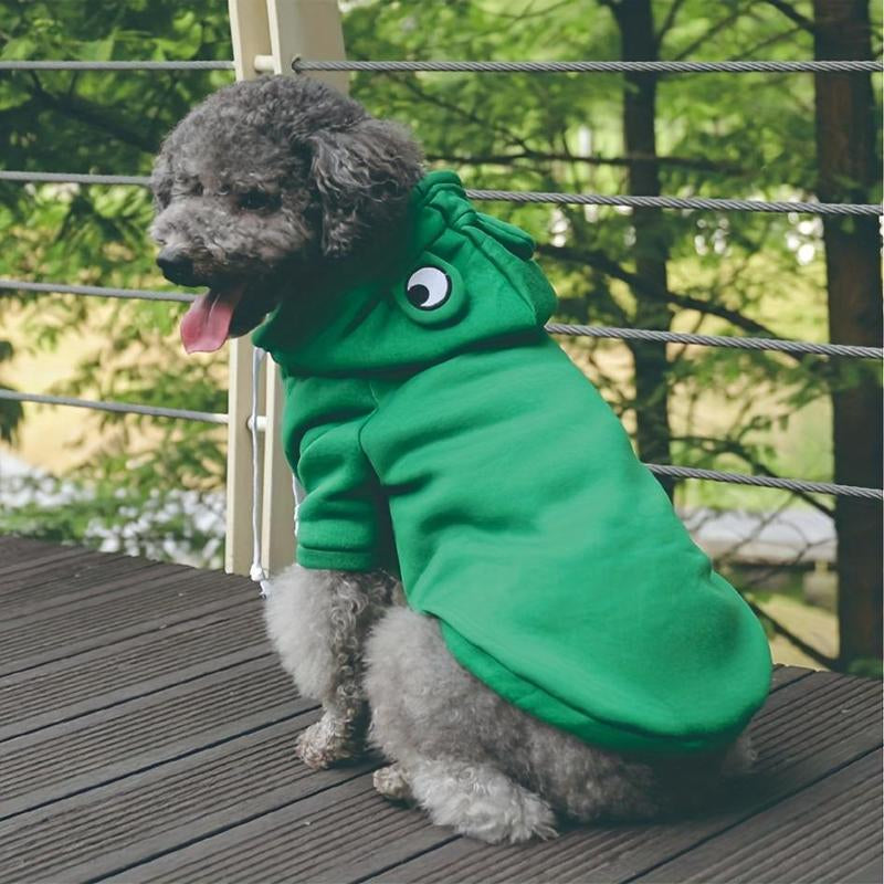 Frog Design Pet Hoodie, Cute Warm Pet Clothes, Soft Comfortable Pet Clothing for Small Medium Dogs & Cats, Dog & Cat Clothing Supplies