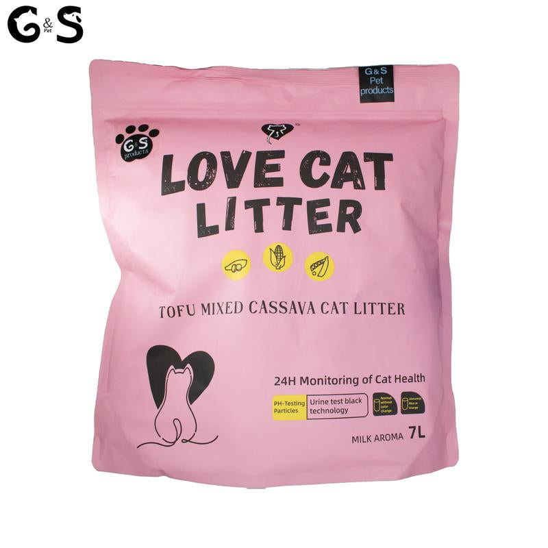 Ph-Sensing Cat Litter 7L Mixtofu+Cassava Formula - Real-Time Health Monitoring, Ultra Clumping, Odor Control, Suitable for Cats