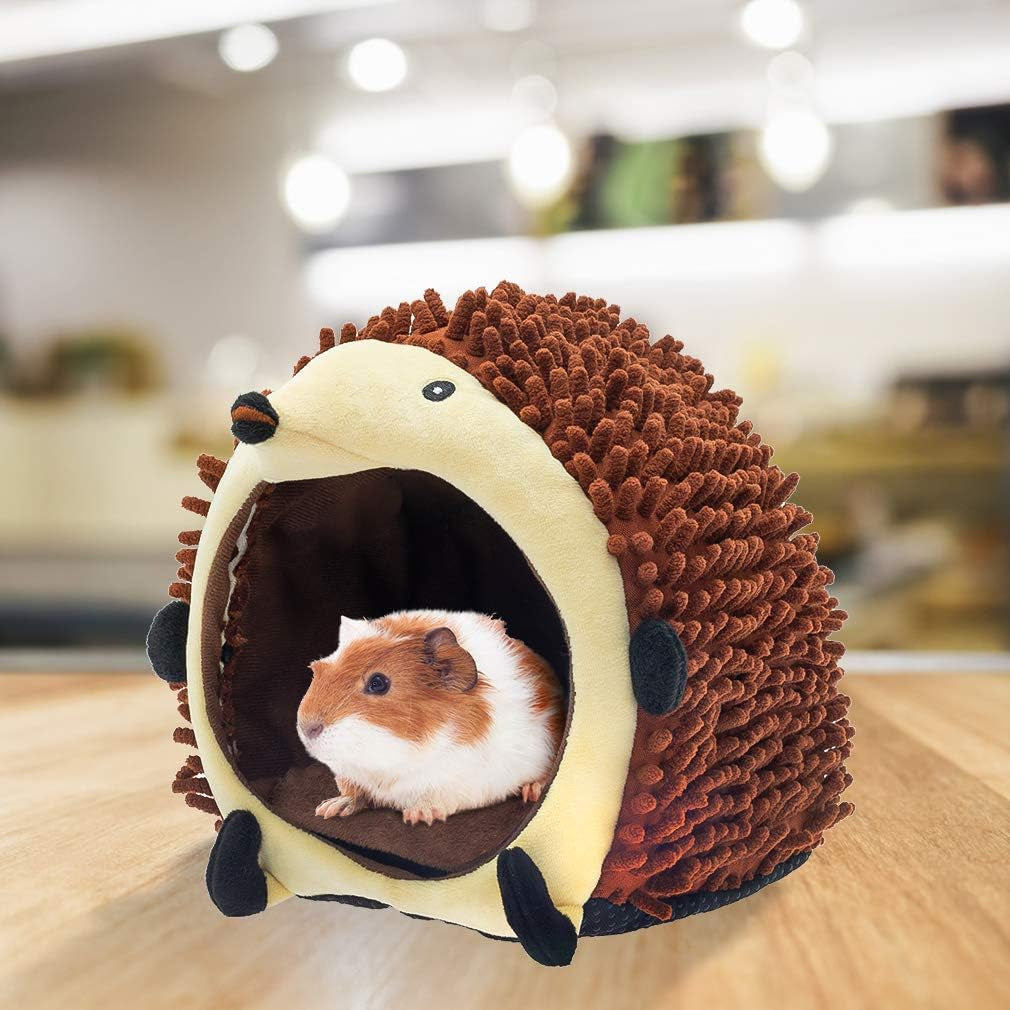PAWCHIE Guinea Pig Bed - Small Animal House, Cotton Warm Cave Bed Nest Anti-Slip Comfortable Cage with Waterproof Cushion for Chinchilla Hedgehog Hamster