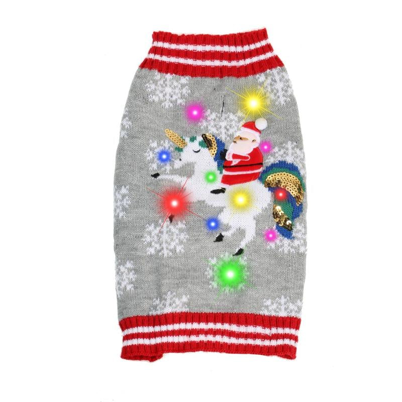Christmas Pet Clothing Pajamas with LED Lighting