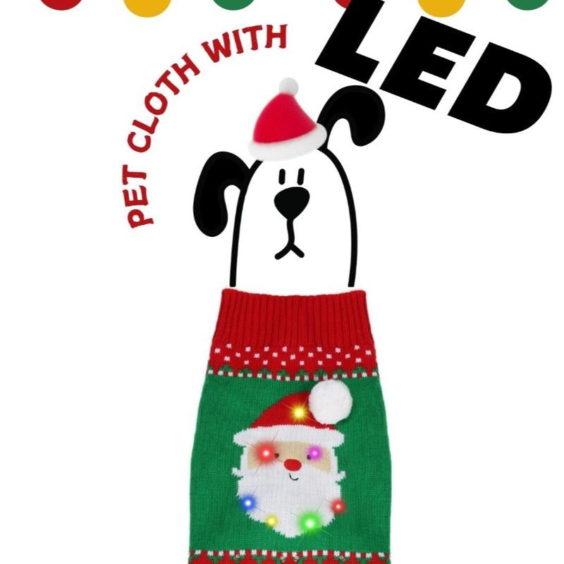 Christmas Pet Clothing Pajamas with LED Lighting