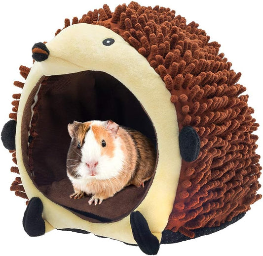 PAWCHIE Guinea Pig Bed - Small Animal House, Cotton Warm Cave Bed Nest Anti-Slip Comfortable Cage with Waterproof Cushion for Chinchilla Hedgehog Hamster
