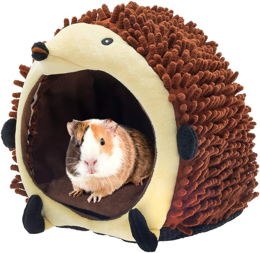 PAWCHIE Guinea Pig Bed - Small Animal House, Cotton Warm Cave Bed Nest Anti-Slip Comfortable Cage with Waterproof Cushion for Chinchilla Hedgehog Hamster