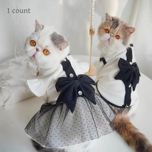 Bowknot Decor Pet Dress/ Pet Vest, 1 Count Cute Pet Clothing for Small Medium Large Dogs & Cats, Fashionable Pet Clothing for Spring & Summer
