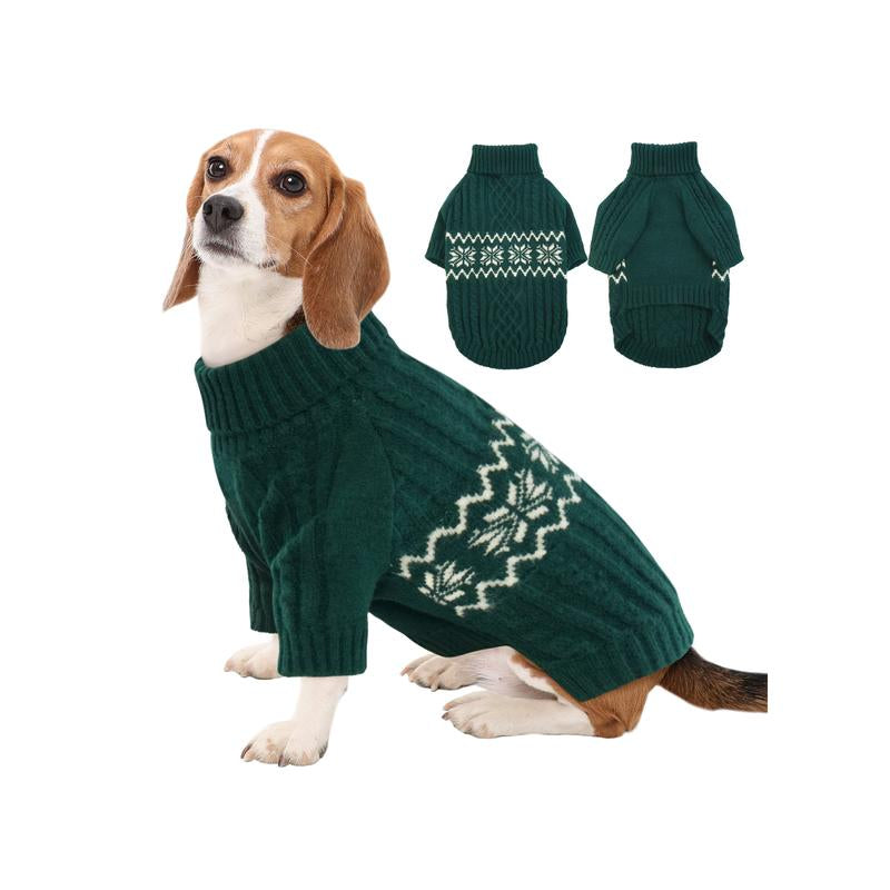 Kuoser Dog Sweater, Dog Sweaters for Medium Dogs, Doggie Sweater Boy Girl Christmas Clothes, Winter Coat Apparel Cable Knitwear, Pet Sweatshirt Outfit for Frech Bulldog, Boston Terrier