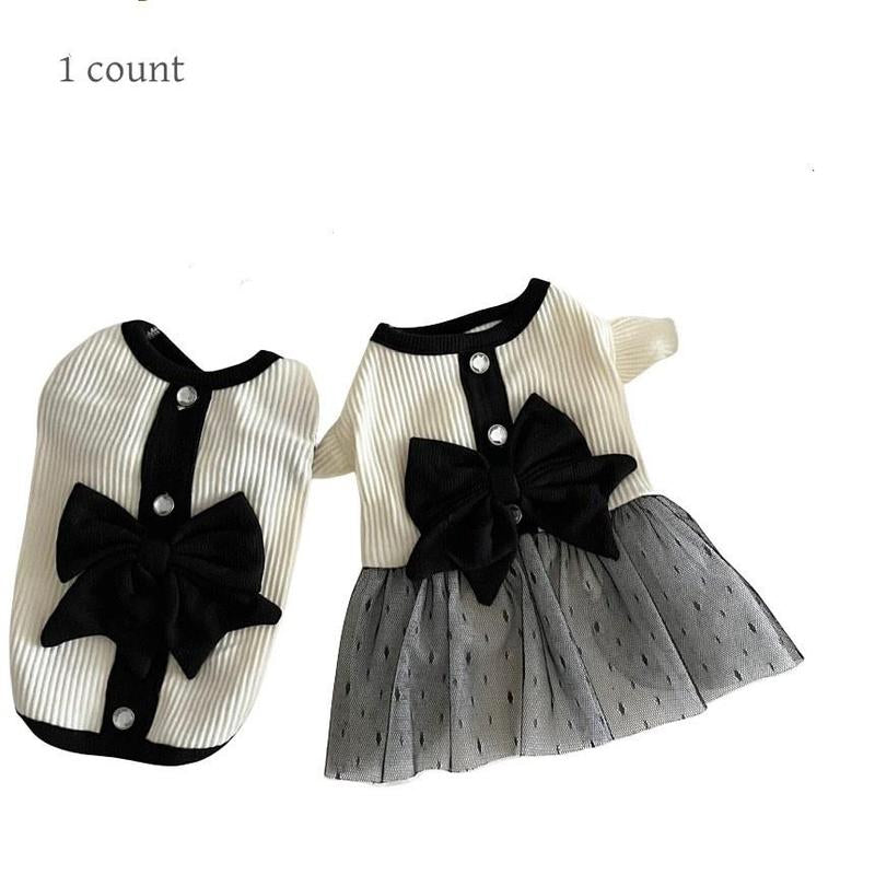 Bowknot Decor Pet Dress/ Pet Vest, 1 Count Cute Pet Clothing for Small Medium Large Dogs & Cats, Fashionable Pet Clothing for Spring & Summer