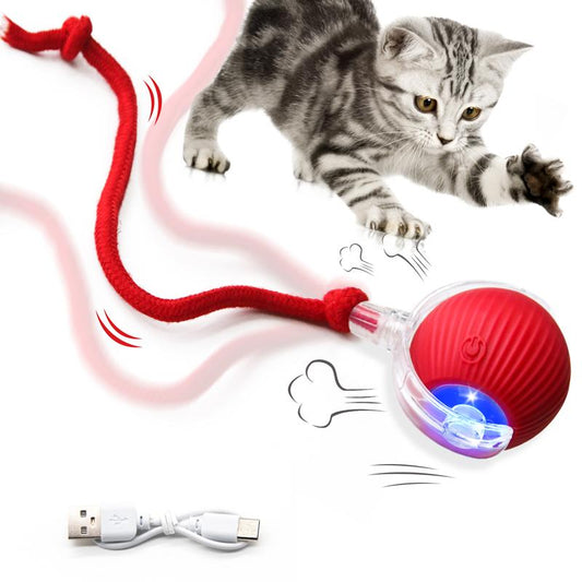 SPOVEN Cat&Dog Toy - Interactive USB Rechargeable Ball Toy on Rug , Anti-Depression Fun Gift for Cats & Dogs